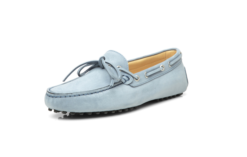 lichtblauwe moccasins dames