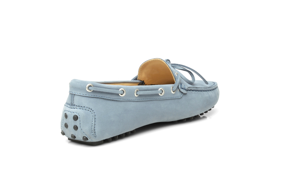 lichtblauwe moccasins dames