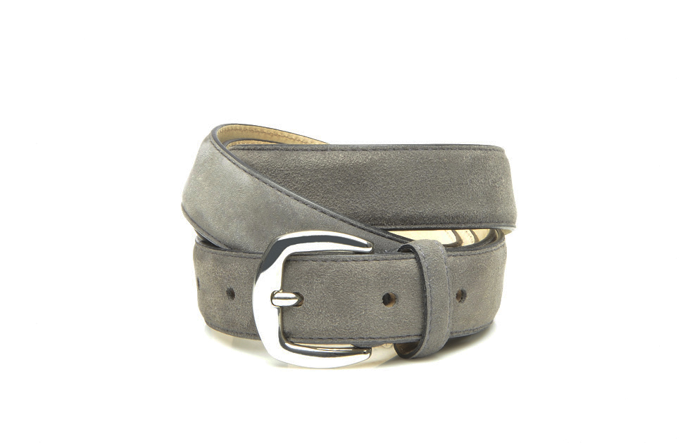 women’s grey suede belt
